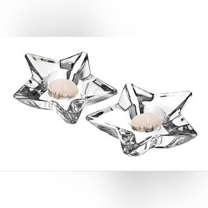 In Box Crystal GODINGER GATHERINGS Star-Shaped Candle Holders